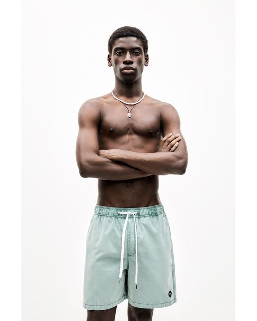 Pull&Bear Multicolor Stwd Garment Dye Swimming Trunks for men