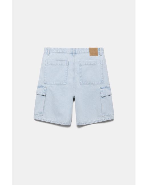Pull&Bear Baggy Cargobermuda in het White voor heren