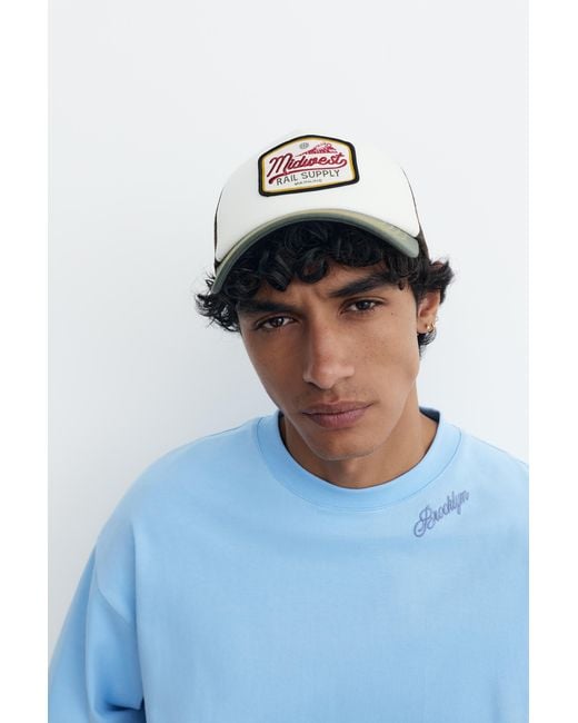 Pull&Bear Midwest Trucker Cap in Gray für Herren