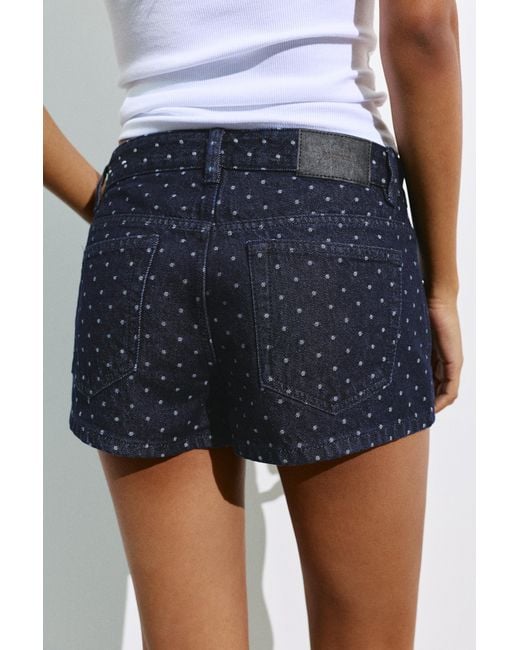 Pull&Bear Blue Polka Dot Mini Shorts