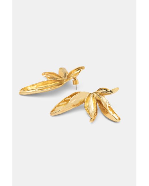 Pull&Bear Metallic Flower Earrings
