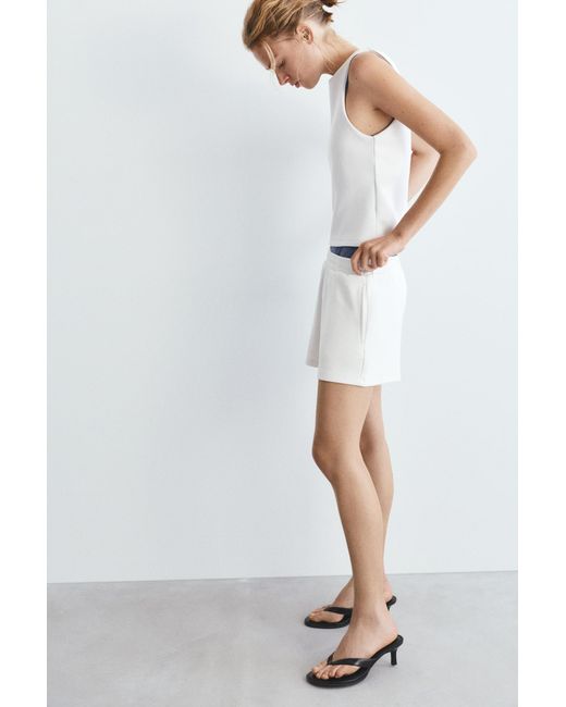 Pull&Bear Sportieve Short Met Zachte Touch in het White