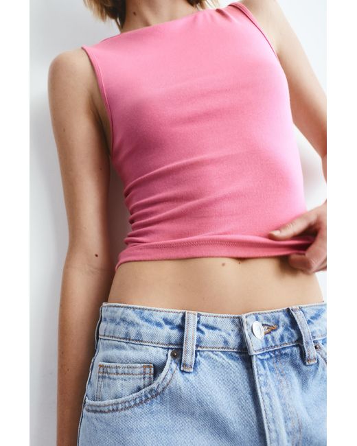 Pull&Bear Pink Boat Neck Tank Top