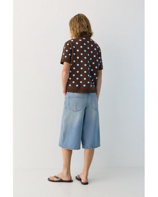 Pull&Bear White Polka Dot Knit Top