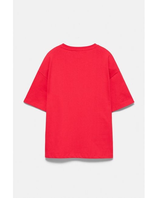 Pull&Bear Red Texas T-Shirt for men