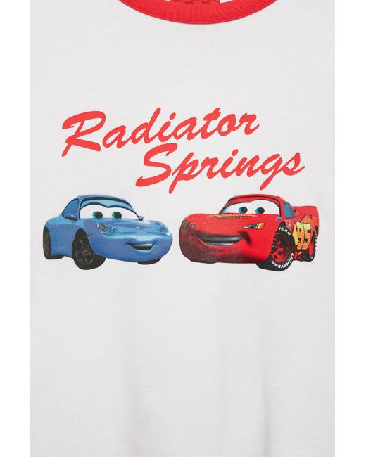 Pull&Bear Gray Cars Ribbed T-Shirt