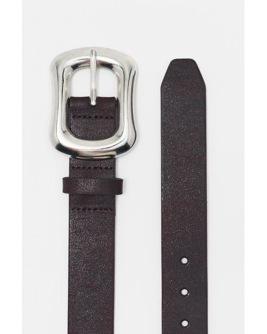 Pull&Bear Black Rectangular Buckle Belt
