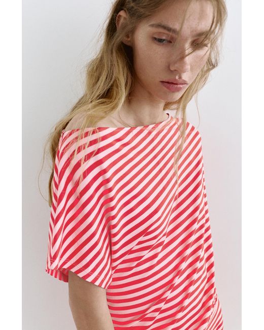 Pull&Bear Red Short Asymmetric Dress