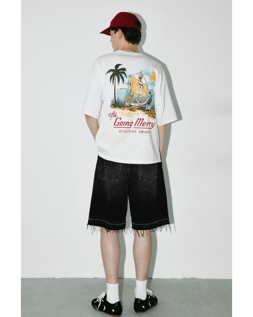 Pull&Bear Gray One Piece Relaxed Fit T-Shirt for men