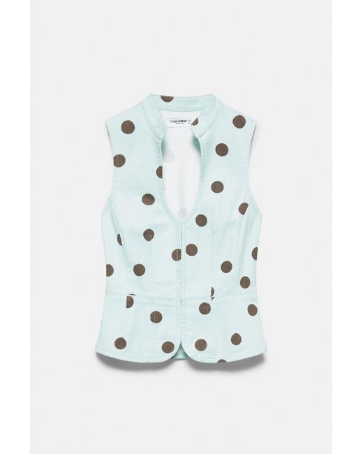 Top À Pois Découpé Pull&Bear en coloris Green