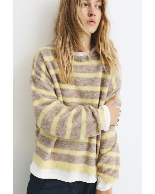 Pull&Bear Natural Striped Sweater