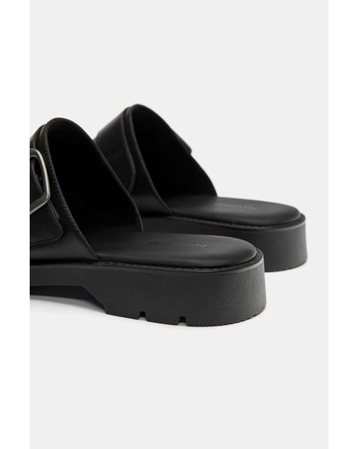 Pull&Bear Gray Buckle Clogs for men