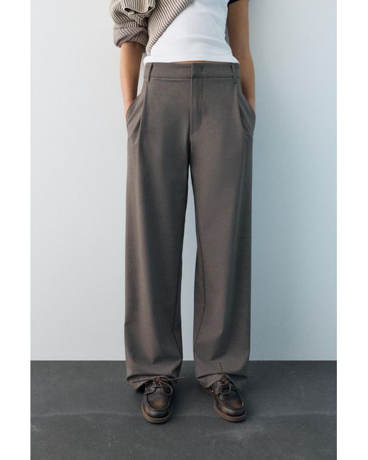 Pull&Bear Blue Darted Smart Trousers