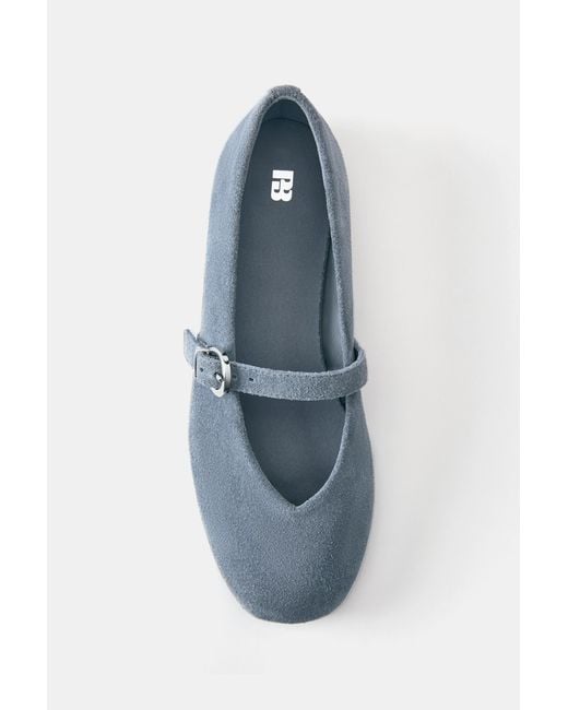 Pull&Bear Blue Leather Ballerinas