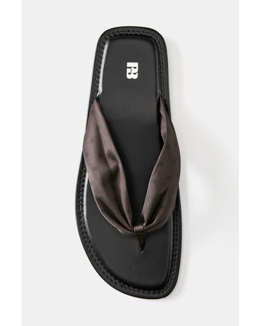 Pull&Bear Blue Polka Dot Flat Slider Sandals