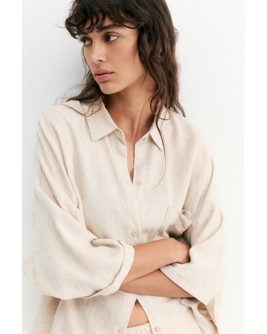 Pull&Bear Multicolor Linen Blend Shirt