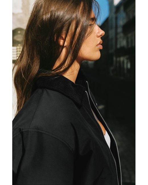 Pull&Bear Gewaxt Bomberjack in het Black
