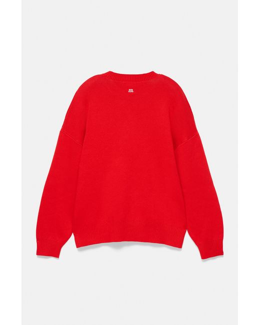 Pull Graphique Étoiles Et Chiffre Pull&Bear en coloris Red