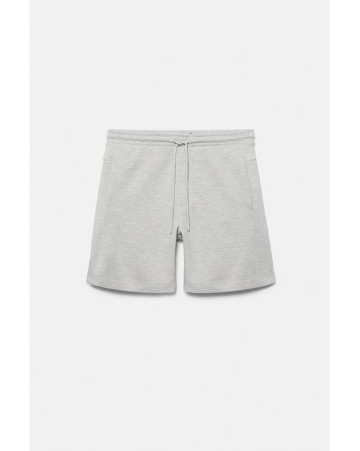 Pull&Bear Blue Piqué Jogger Bermuda Shorts for men