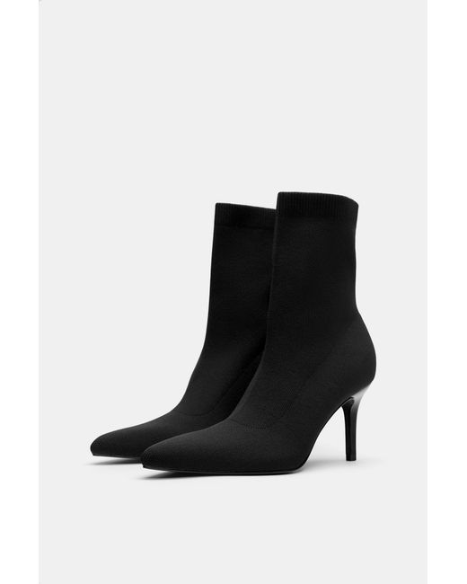 Pull&Bear Stretch Enkellaarsjes Met Hak in het Black