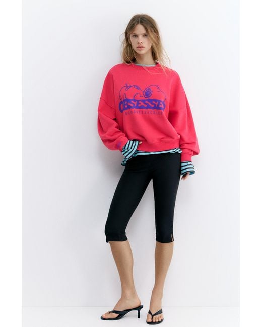 Pull&Bear Red Peanuts Snoopy Sweatshirt