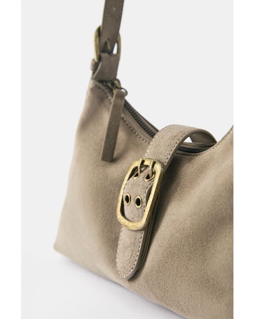Pull&Bear White Buckle Shoulder Bag