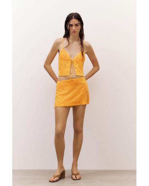 Pull&Bear Orange Sequin Strappy Top