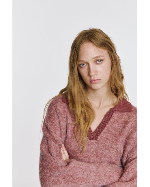 Pull&Bear Black Polo Collar Sweater