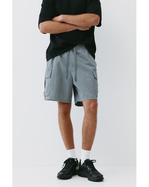 Pull&Bear Gray Cargo Bermuda Shorts for men