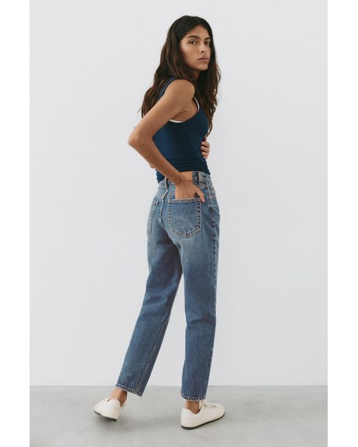 Pull&Bear Blue High-Waist Mom Jeans