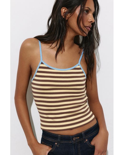 Pull&Bear Blue Striped Strappy Top