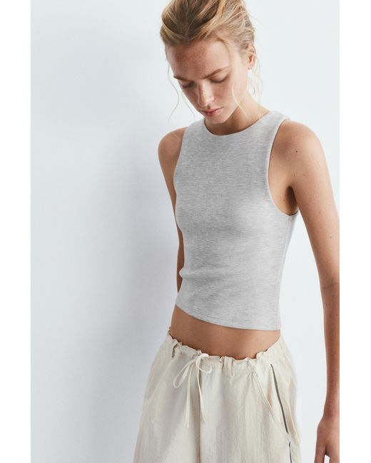 Pull&Bear White Soft-Touch Tank Top