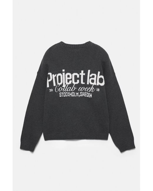 Pull Brodé Devant Pull&Bear en coloris Gray