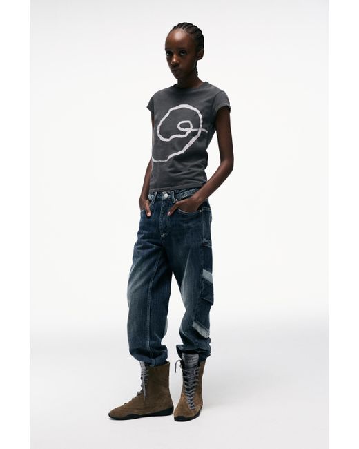 Pull&Bear Blue T-Shirt Mit Lueder-Grafik
