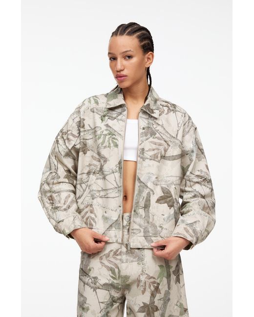 Pull&Bear Multicolor Leaf Print Utility Jacket