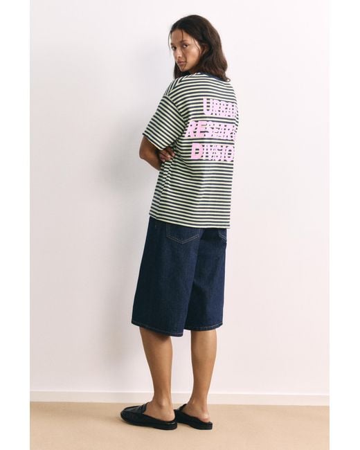 Pull&Bear Multicolor Striped T-Shirt With Text