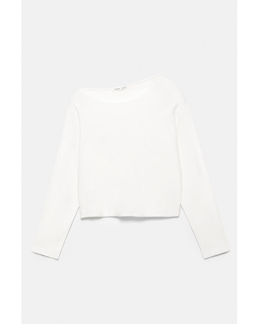 Pull&Bear White Asymmetric Jumper