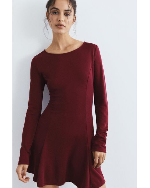 Robe Courte Cupro Bas Fluide Pull&Bear en coloris Red