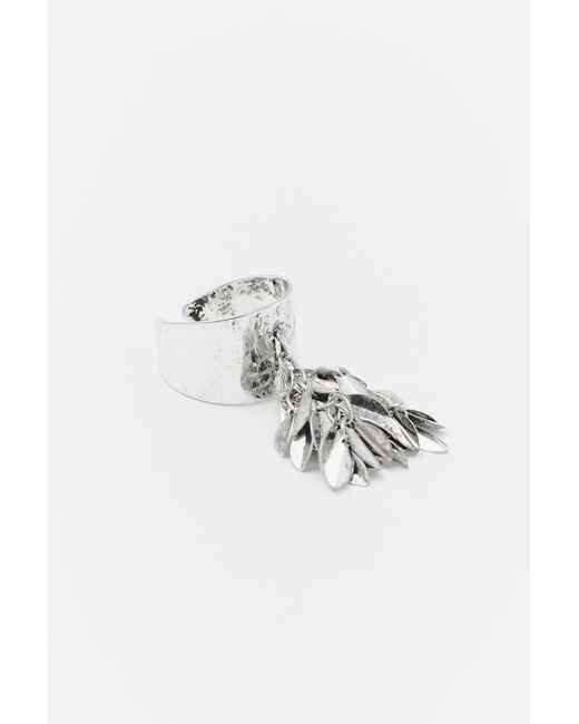 Pull&Bear White Leaf Ring
