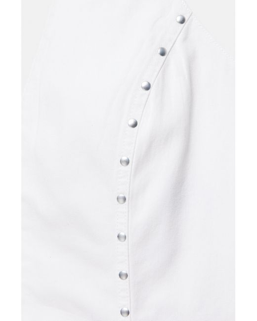 Pull&Bear Witte Haltertop Met Studs in het Blue