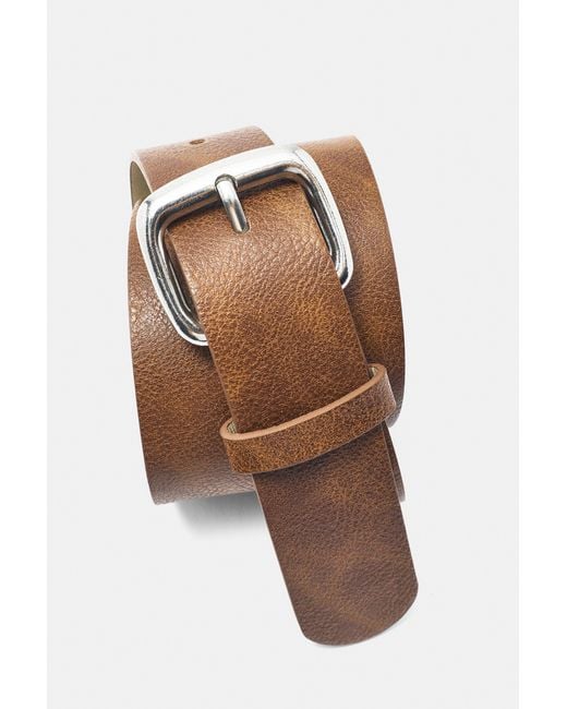 Pull&Bear White Square Buckle Belt