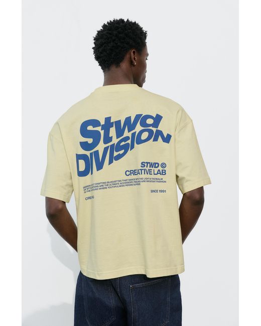 Pull&Bear Blue Stwd Creative Lab T-Shirt for men