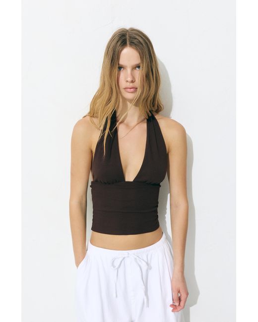 Pull&Bear Brown Halter Top