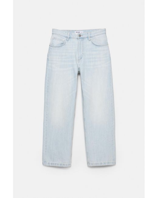 Pull&Bear Blue Straight-Leg Jeans for men