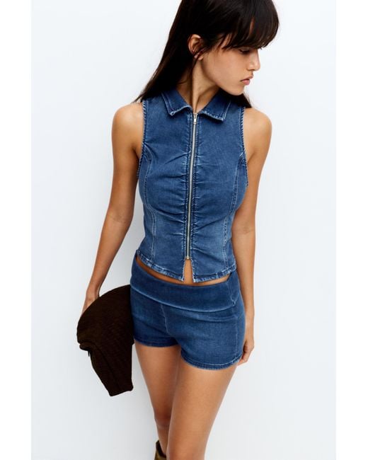 Pull&Bear Blue Denim Shorts