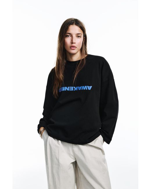 Pull&Bear Black City Graphic T-Shirt