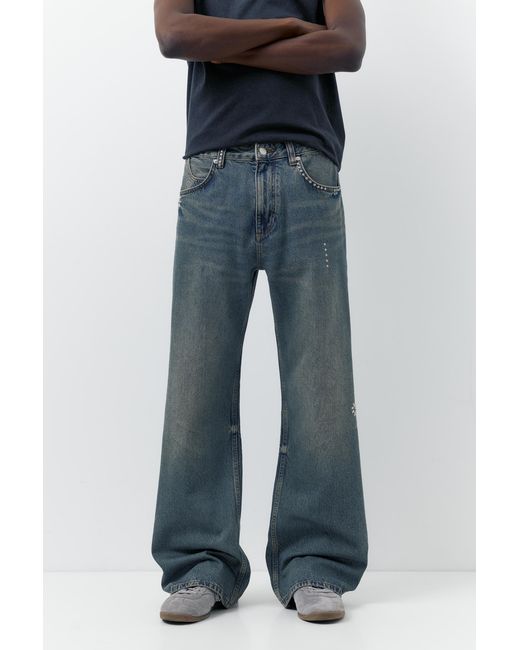 Jeans A Campana Camarón De La Isla di Pull&Bear in Gray da Uomo