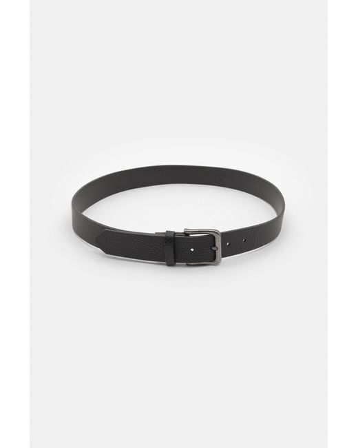 Pull&Bear Black Textured Leather Effect Belt for men