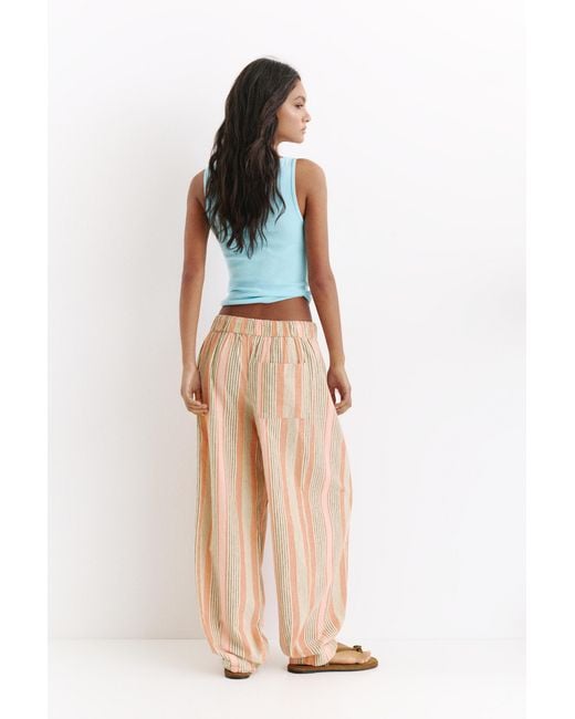 Pull&Bear Gestreepte Barrel Broek in het Multicolor
