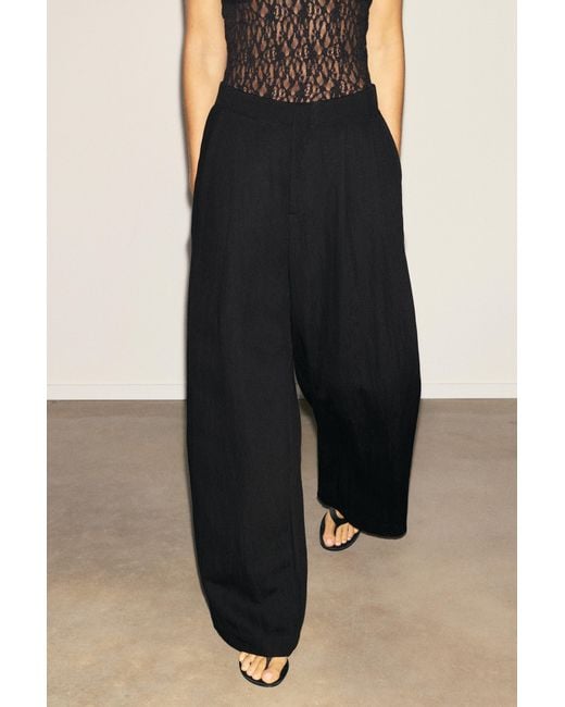 Pull&Bear Black Darted Smart Trousers